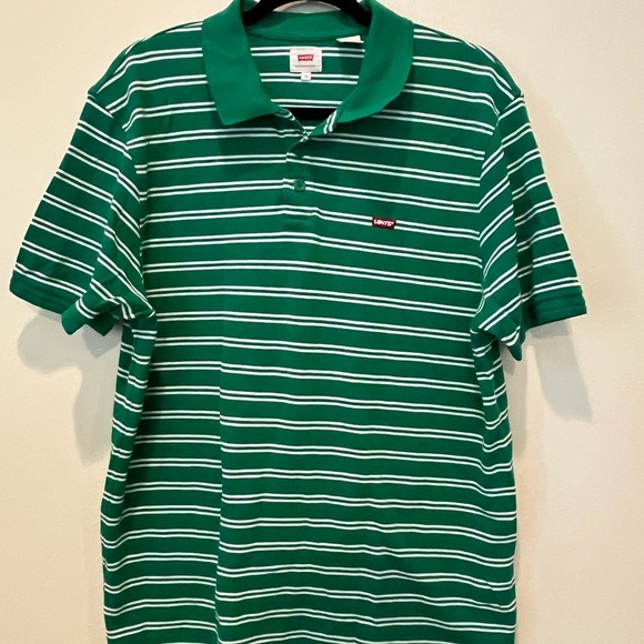 Levi's Other - Levi's Green and White Striped Polo Shirt